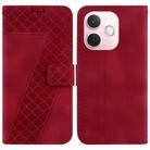 For OPPO A5 Pro 5G Seven-shaped Embossed Leather Phone Case(Red) - 1