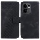 For OPPO Reno13 F 4G / 5G Seven-shaped Embossed Leather Phone Case(Black) - 1