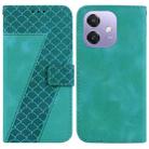 For OPPO A5x 5G / A3 4G / 5G / A3x 4G / 5G Seven-shaped Embossed Leather Phone Case(Green) - 1