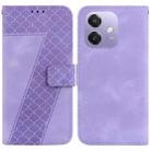 For OPPO A5x 5G / A3 4G / 5G / A3x 4G / 5G Seven-shaped Embossed Leather Phone Case(Purple) - 1