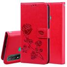 For Huawei P Smart 2020 Rose Embossed Horizontal Flip PU Leather Case with Holder & Card Slots & Wallet(Red) - 1