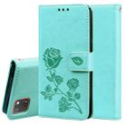 For Huawei Honor 9S Rose Embossed Horizontal Flip PU Leather Case with Holder & Card Slots & Wallet(Green) - 1