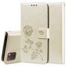 For Huawei Honor 9S Rose Embossed Horizontal Flip PU Leather Case with Holder & Card Slots & Wallet(Gold) - 1
