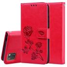 For Huawei Honor 9S Rose Embossed Horizontal Flip PU Leather Case with Holder & Card Slots & Wallet(Red) - 1