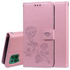 For Huawei Y7P / Honor 9C Rose Embossed Horizontal Flip PU Leather Case with Holder & Card Slots & Wallet(Rose Gold) - 1