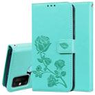 For Huawei Honor 9A Rose Embossed Horizontal Flip PU Leather Case with Holder & Card Slots & Wallet(Green) - 1