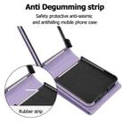 For Samsung Galaxy Z Flip7 5G Diamond Lattice RFID Card Slot Phone Case with Ring Holder(Purple) - 3