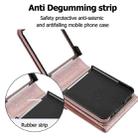 For Samsung Galaxy Z Flip7 5G Diamond Lattice RFID Card Slot Phone Case with Ring Holder(Rose Gold) - 3