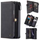 For iPhone XR CaseMe 018 Detachable Multi-functional Horizontal Flip Leather Case with Card Slot & Holder & Zipper Wallet & Photo Frame(Black) - 1