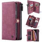 For iPhone XS / X CaseMe 018 Detachable Multi-functional Horizontal Flip Leather Case, with Card Slot & Holder & Zipper Wallet & Photo Frame(Red) - 1