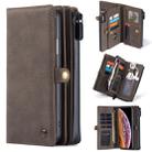 For iPhone XS / X CaseMe 018 Detachable Multi-functional Horizontal Flip Leather Case, with Card Slot & Holder & Zipper Wallet & Photo Frame(Brown) - 1