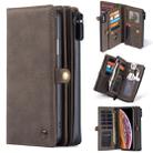 For iPhone XS Max CaseMe 018 Detachable Multi-functional Horizontal Flip Leather Case, with Card Slot & Holder & Zipper Wallet & Photo Frame(Brown) - 1