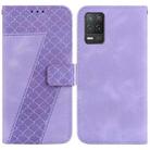 For Realme 8 5G Global/V13 5G/Q3 5G/Narzo 30 5G 7-shaped Embossed Leather Phone Case(Purple) - 1