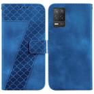 For Realme 8 5G Global / V13 5G / Q3 5G 7-shaped Embossed Leather Phone Case(Blue) - 1