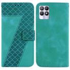 For Realme 8i 7-shaped Embossed Leather Phone Case(Green) - 1