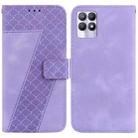 For Realme 8i 7-shaped Embossed Leather Phone Case(Purple) - 1