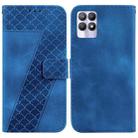 For Realme 8i 7-shaped Embossed Leather Phone Case(Blue) - 1