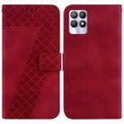 For Realme 8i 7-shaped Embossed Leather Phone Case(Red) - 1