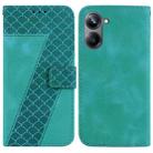 For Realme 10 Pro 5G 7-shaped Embossed Leather Phone Case(Green) - 1
