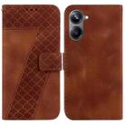 For Realme 10 Pro 5G 7-shaped Embossed Leather Phone Case(Brown) - 1