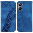 For Realme 10 Pro 5G 7-shaped Embossed Leather Phone Case(Blue) - 1