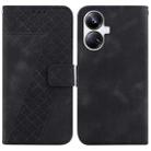 For Realme 10 Pro+ 7-shaped Embossed Leather Phone Case(Black) - 1