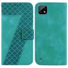 For Realme C20/C11 2021 Seven-shaped Embossed Leather Phone Case(Green) - 1