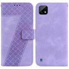 For Realme C20/C11 2021 7-shaped Embossed Leather Phone Case(Purple) - 1