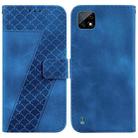 For Realme C20/C11 2021 7-shaped Embossed Leather Phone Case(Blue) - 1