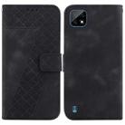 For Realme C20/C11 2021 7-shaped Embossed Leather Phone Case(Black) - 1
