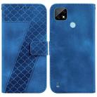 For Realme C21 7-shaped Embossed Leather Phone Case(Blue) - 1
