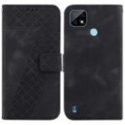 For Realme C21 7-shaped Embossed Leather Phone Case(Black) - 1