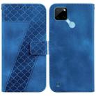 For Realme C21Y 7-shaped Embossed Leather Phone Case(Blue) - 1