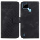 For Realme C21Y 7-shaped Embossed Leather Phone Case(Black) - 1