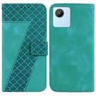 For Realme C30/Narzo 50i/Narzo 50i Prime/C30s 7-shaped Embossed Leather Phone Case(Green) - 1