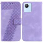 For Realme C30/Narzo 50i/Narzo 50i Prime/C30s 7-shaped Embossed Leather Phone Case(Purple) - 1
