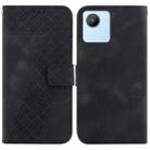 For Realme C30/Narzo 50i/Narzo 50i Prime/C30s 7-shaped Embossed Leather Phone Case(Black) - 1