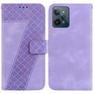 For Realme C31 Seven-shaped Embossed Leather Phone Case(Purple) - 1