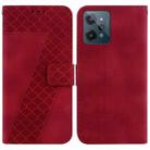 For Realme C31 7-shaped Embossed Leather Phone Case(Red) - 1