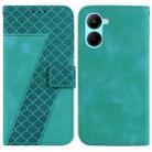 For Realme C33 7-shaped Embossed Leather Phone Case(Green) - 1