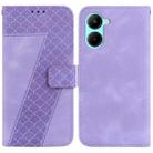 For Realme C33 Seven-shaped Embossed Leather Phone Case(Purple) - 1