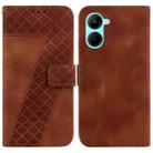 For Realme C33 7-shaped Embossed Leather Phone Case(Brown) - 1