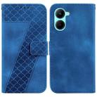 For Realme C33 7-shaped Embossed Leather Phone Case(Blue) - 1