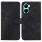 For Realme C33 7-shaped Embossed Leather Phone Case(Black) - 1