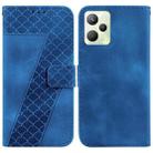 For Realme C35 7-shaped Embossed Leather Phone Case(Blue) - 1