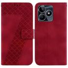 For Realme C53/Narzo N53 Seven-shaped Embossed Leather Phone Case(Red) - 1