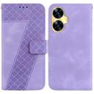 For Realme C55 7-shaped Embossed Leather Phone Case(Purple) - 1