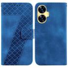 For Realme C55 Seven-shaped Embossed Leather Phone Case(Blue) - 1