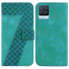 For Realme 8/8 Pro 7-shaped Embossed Leather Phone Case(Green) - 1