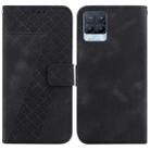For Realme 8/8 Pro 7-shaped Embossed Leather Phone Case(Black) - 1